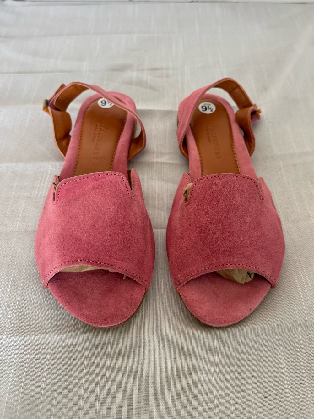 Les Italiennes Made In Italy Slip-on Suede Sandals Size 9.5